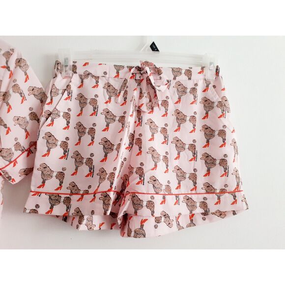 BOUFFANTS & BROKEN HEARTS 2pc Sassier Poodles Pajama Pink Shorts Set Small NWT - Picture 4 of 14